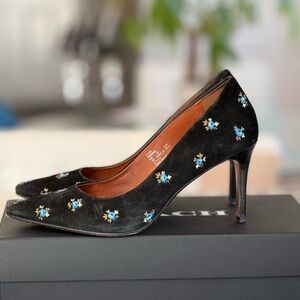 Coach Prairie Pump Heel Shoe Suede in Black